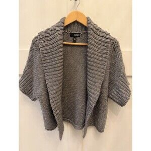 Women’sA.N.A Gray Open Front Cardigan Sweater Chunky Knit Silver Metallic S/M